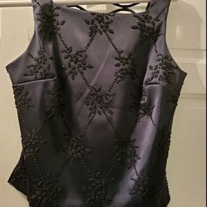 2 Piece Silk Fancy Pant suit with Sequins.  Size 6